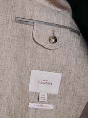 Stone Tailored Fit Signature Italian Linen Suit Jacket - Image 6 of 6