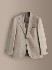 Stone Tailored Fit Signature Italian Linen Suit Jacket - Image 7 of 11