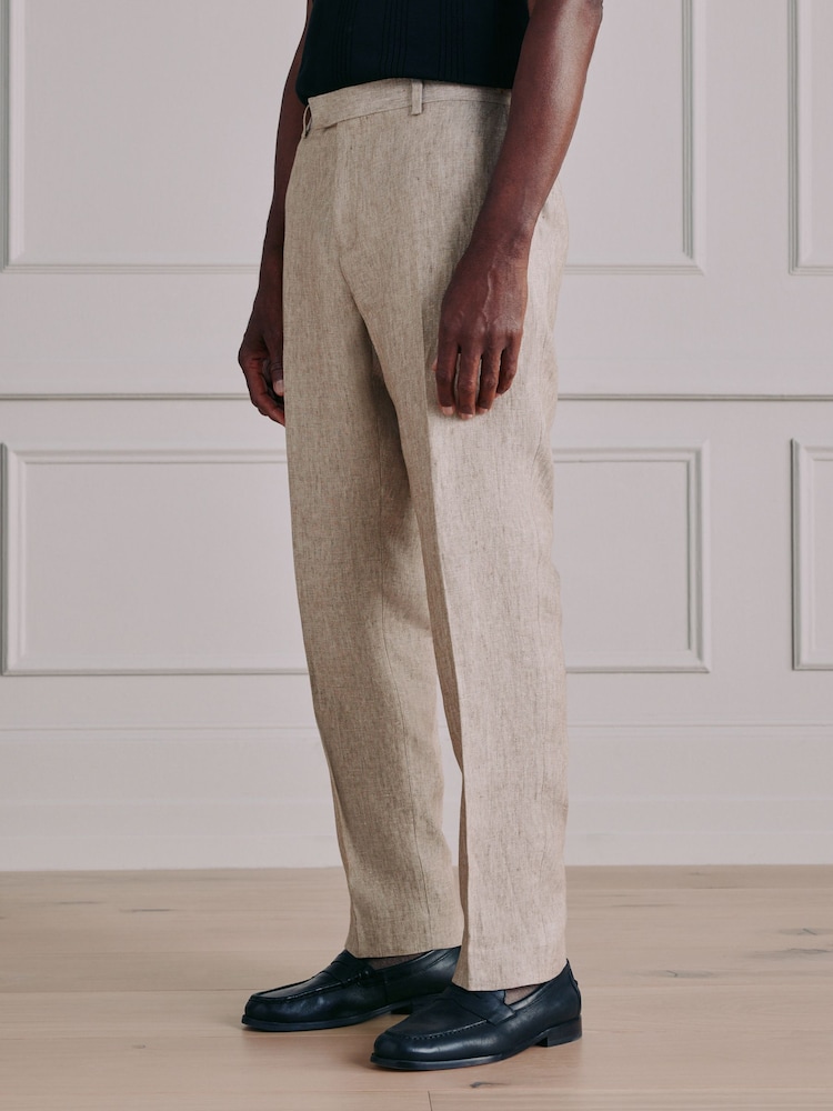 Stone Tailored Fit Signature Italian Linen Suit Trousers - Image 1 of 5