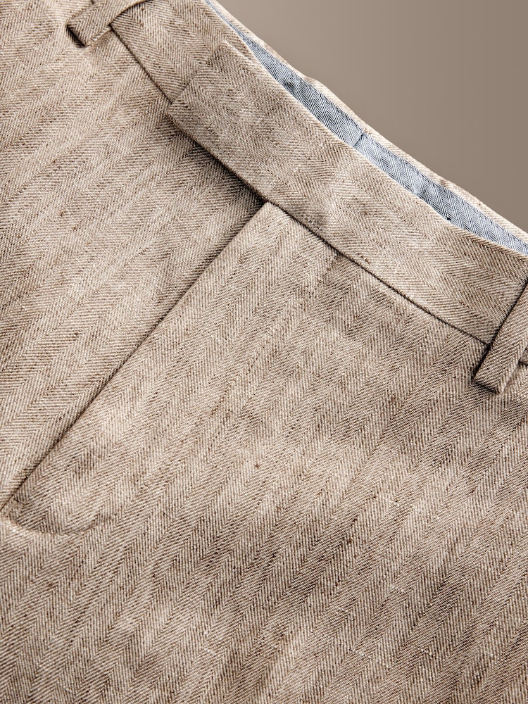 Stone Tailored Fit Signature Italian Linen Suit Trousers - Image 10 of 10