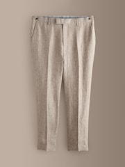 Stone Tailored Fit Signature Italian Linen Suit Trousers - Image 6 of 10