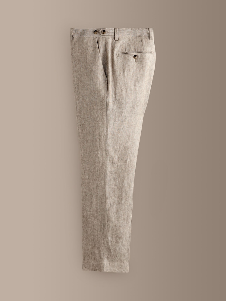 Mens Next Stone Tailored Fit Signature Italian Linen Suit Trousers 36W x 31L (UK 36 R)