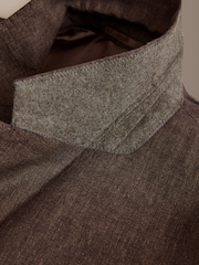 Brown Slim Fit Slim Fit Signature Leomaster 100% Italian Linen Suit Jacket - Image 10 of 12