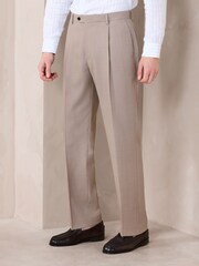 Neutral N.Premium Tailored Fit Merino Wool Blend Texture Suit Trousers - Image 1 of 6