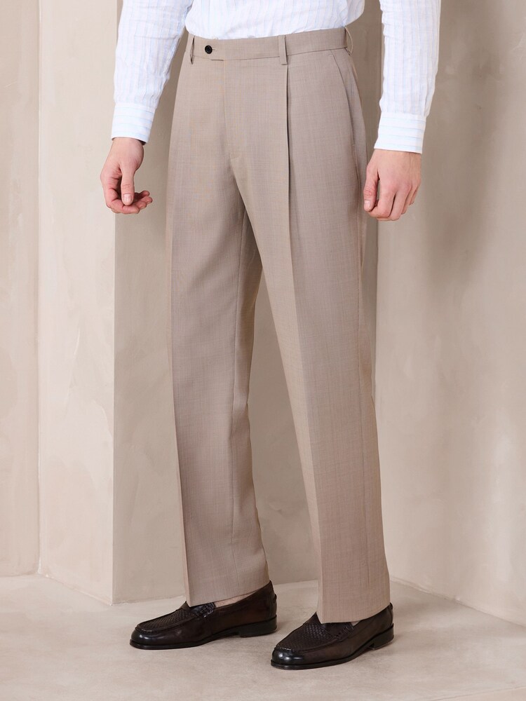 Neutral N.Premium Tailored Fit Merino Wool Blend Texture Suit Trousers - Image 1 of 6