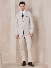 Neutral N.Premium Tailored Fit Wool Blend Motion Flex Marl Texture Suit Jacket - Image 2 of 12