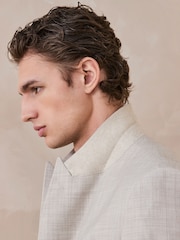 Neutral N.Premium Tailored Fit Wool Blend Motion Flex Marl Texture Suit Jacket - Image 5 of 12