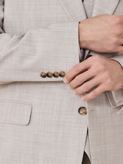 Neutral N.Premium Tailored Fit Wool Blend Motion Flex Marl Texture Suit Jacket - Image 6 of 12