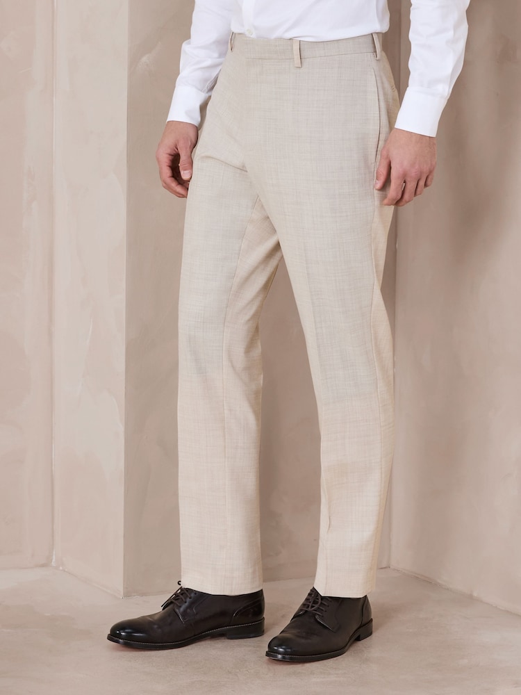 Neutral N.Premium Tailored Fit Wool Blend Motion Flex Marl Texture Suit Trousers - Image 1 of 10