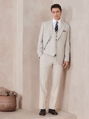 Neutral N.Premium Tailored Fit Wool Blend Motion Flex Marl Texture Suit Trousers - Image 2 of 10