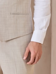 Neutral N.Premium Wool Blend Motion Flex Marl Texture Suit Waistcoat. - Image 5 of 9