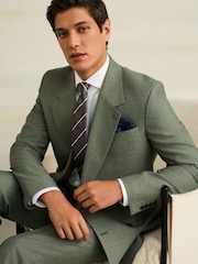 Зелений - Двобортний фактурний костюмний піджак - Image 1 of 11