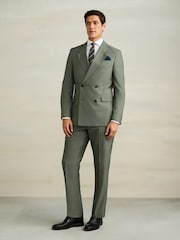 Зелений - Двобортний фактурний костюмний піджак - Image 2 of 11