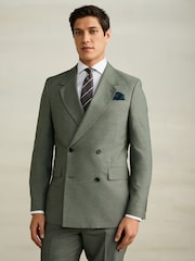 Зелений - Двобортний фактурний костюмний піджак - Image 3 of 11