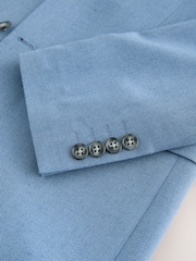 Chambray Blue Slim Fit Textured Suit Jacket - Image 10 of 10