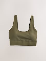 Vert olive - Soutien-gorge de sport Active Power à dos échancré - Image 7 sur 9