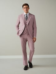 গোলাপি - Slim Fit Motionflex Textured Suit Trousers - 9এর মধ্যে 2 ছবি