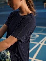 Navy Blue Active Crew Neck Short Sleeve T-Shirt - Image 4 of 7