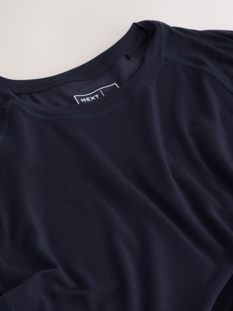 Navy Blue Active Crew Neck Short Sleeve T-Shirt - Image 7 of 7