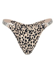 Victoria's Secret Leopard Print Brown Brazilian Shine Strap Knickers - Image 3 of 4