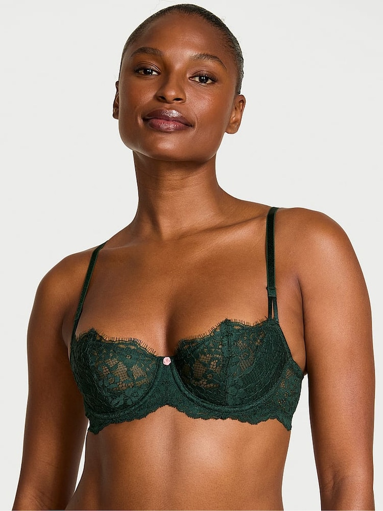 Victoria's Secret Cilantro Green Unlined Balcony Lace Bra - Image 1 of 3 Victoria's Secret Cilantro Green Unlined Balcony Lace Bra - Image 1 of 3
