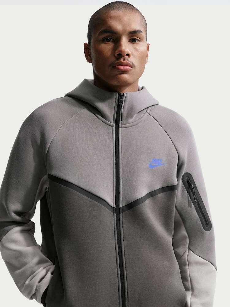 Nike Grey  Brown Tech Fleece Full-Zip Windrunner Hoodie - Image 1 of 6