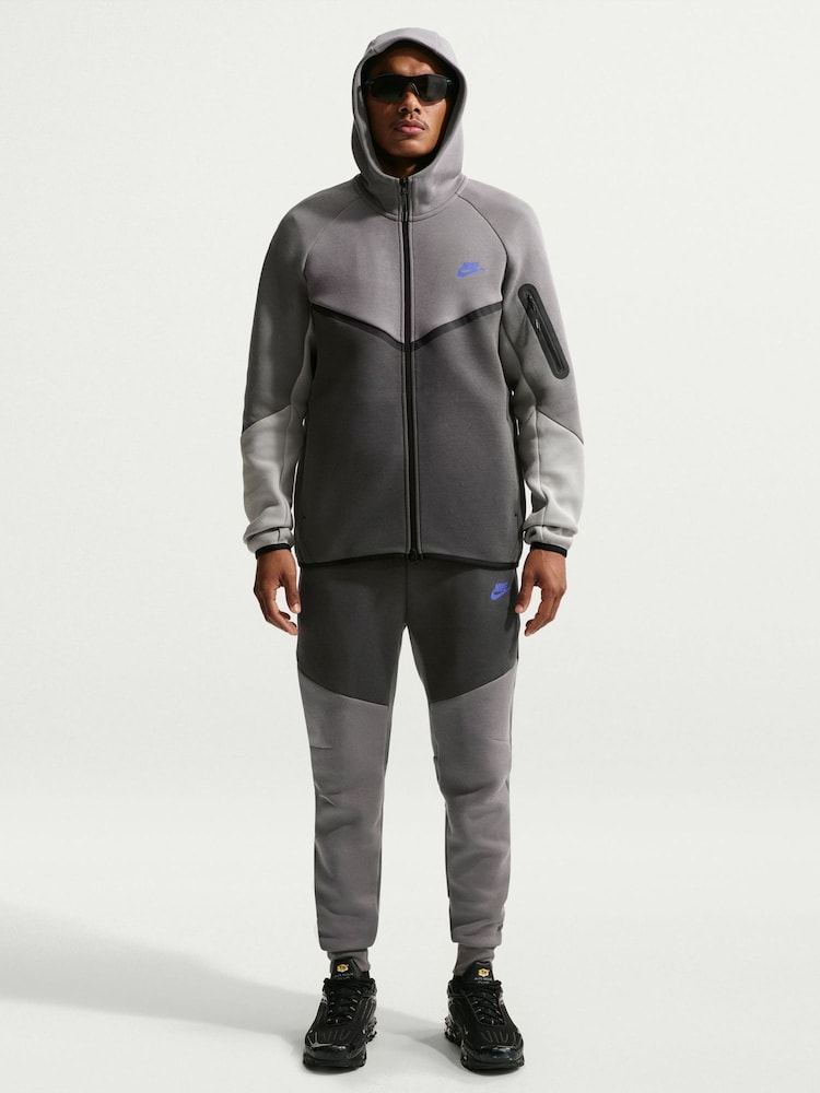 Nike Grey  Brown Tech Fleece Full-Zip Windrunner Hoodie - Image 2 of 6
