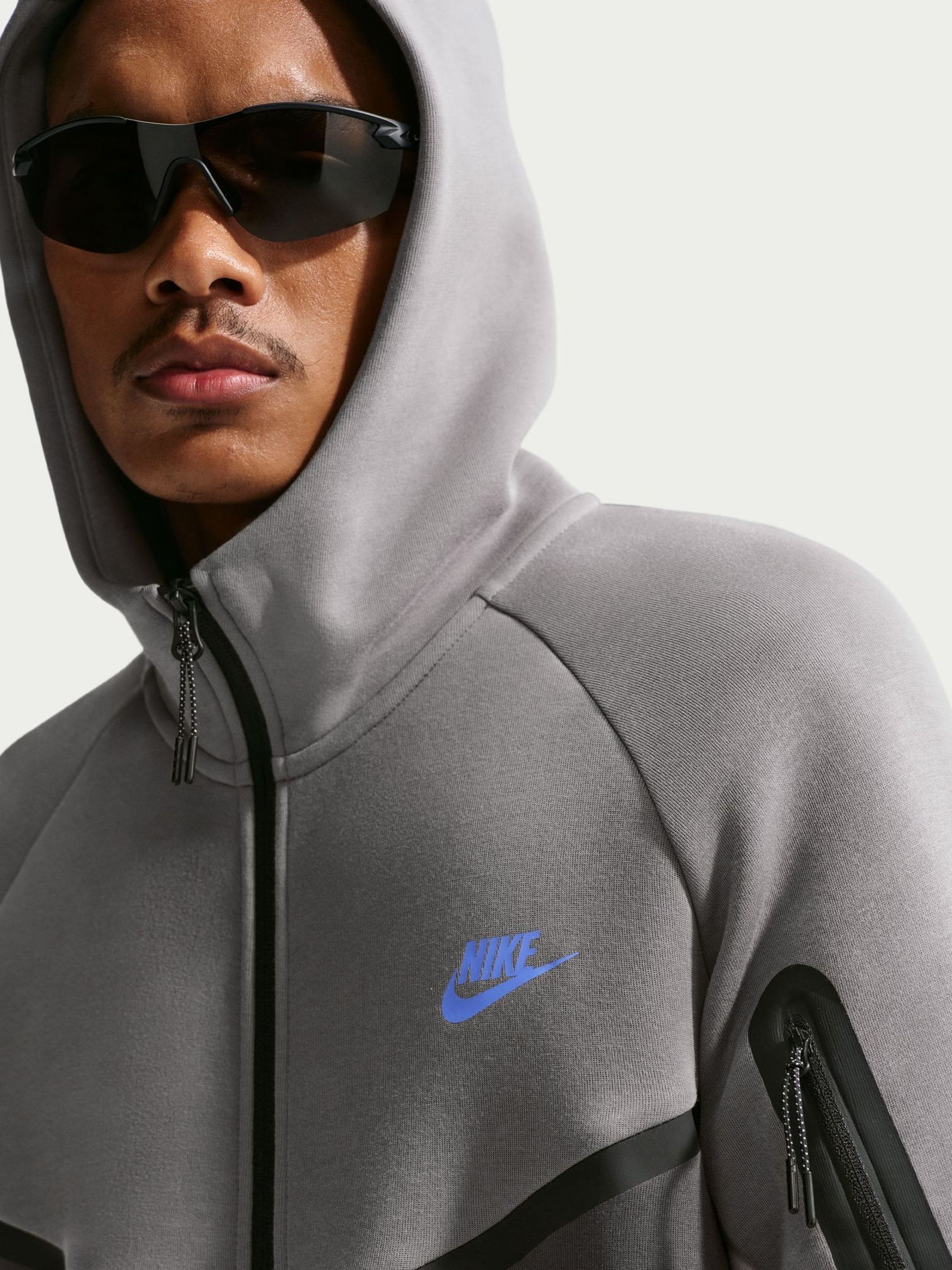 Buy Nike Grey Brown Tech Fleece Zip Through Hoodie from the Next