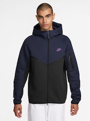 Nike Black Purple Tech Fleece Full-Zip Windrunner Hoodie - Image 1 of 6