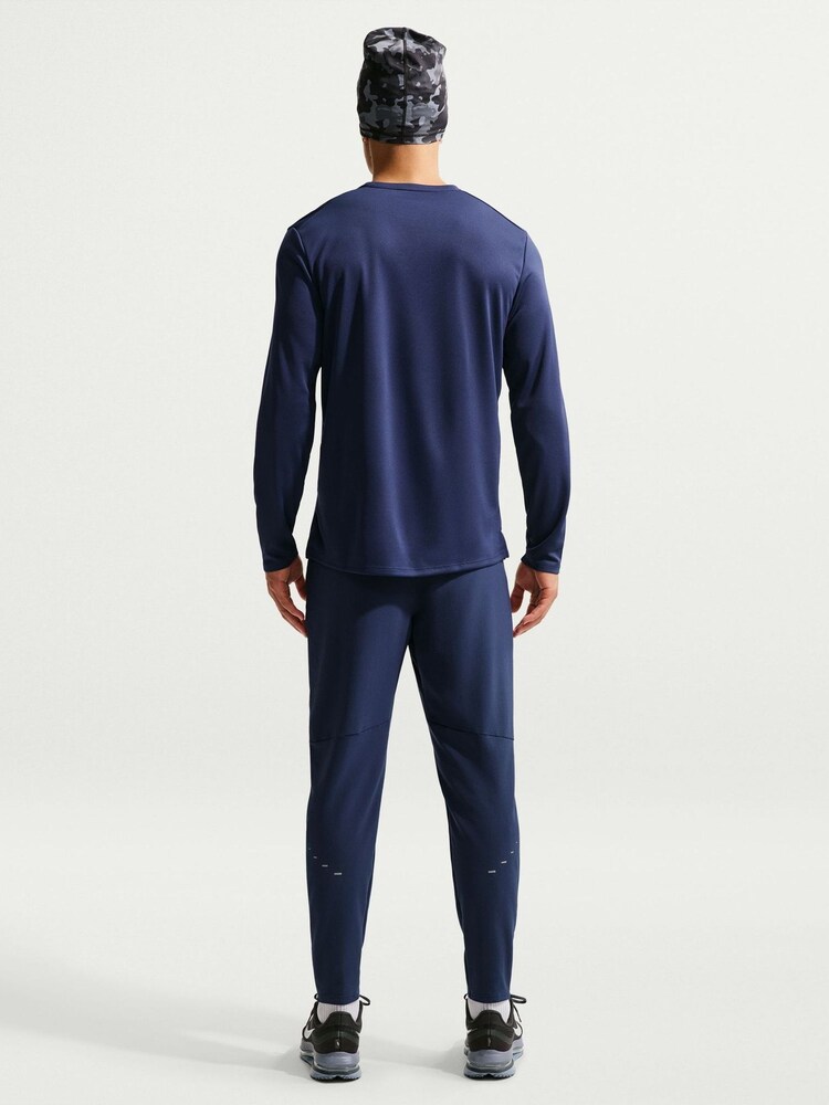 Nike Midnight Navy Dri-FIT Miler Long Sleeve Running Top - Image 2 of 6 Nike Midnight Navy Dri-FIT Miler Long Sleeve Running Top - Image 2 of 6
