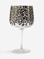 Set of 2 Black Leopard Print Gin Glasses - Image 1 of 3