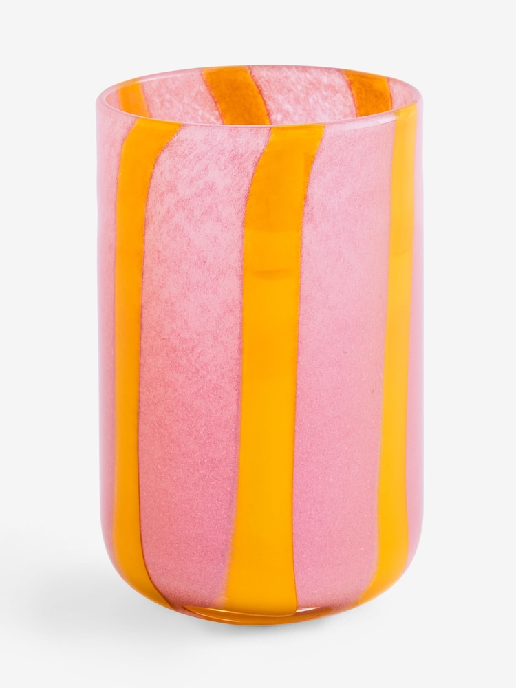 Set of 2 Pink Yellow Tumbler Glasses - Image 3 of 3