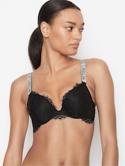 Victoria's Secret Black Push Up Shine Strap Lace Bra - Image 3 of 5
