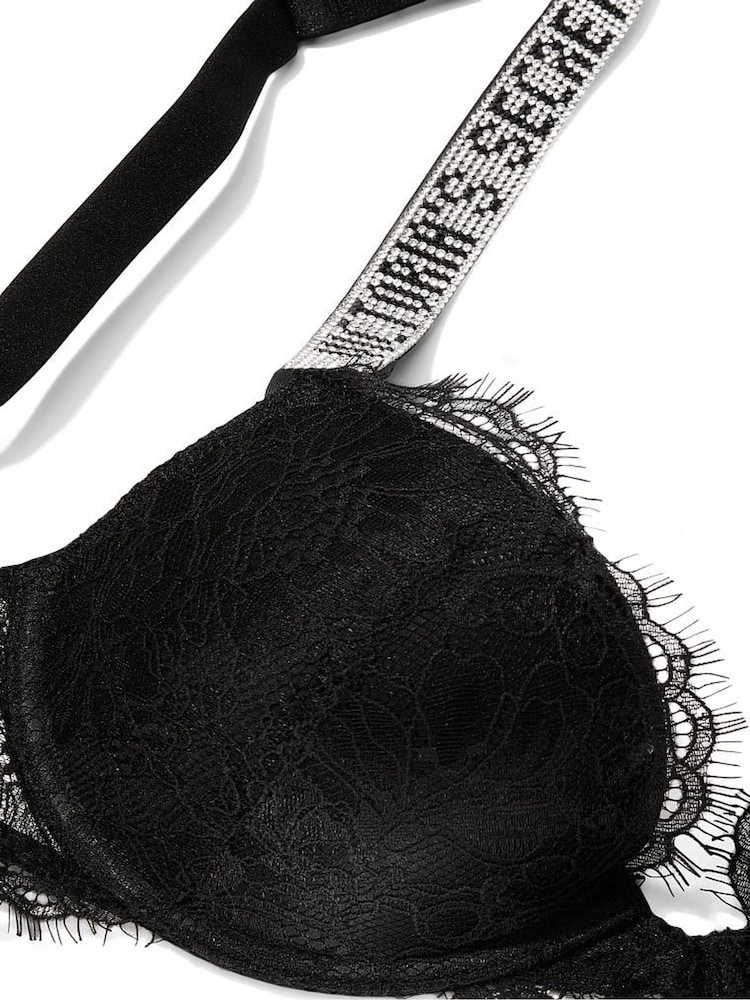 Victoria's Secret Black Push Up Shine Strap Lace Bra - Image 5 of 5