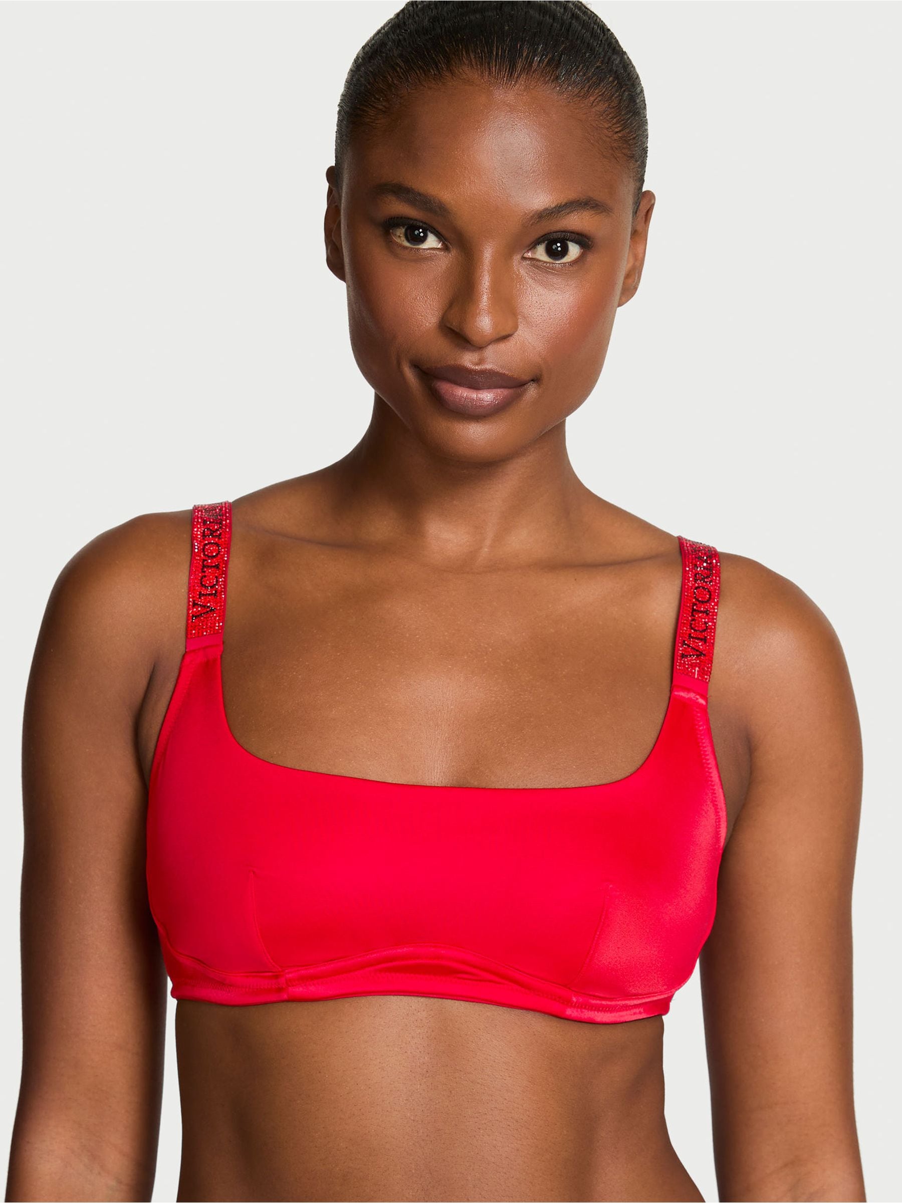 Victoria's Secret Lipstick Red Shine Strap Scoop Bralette