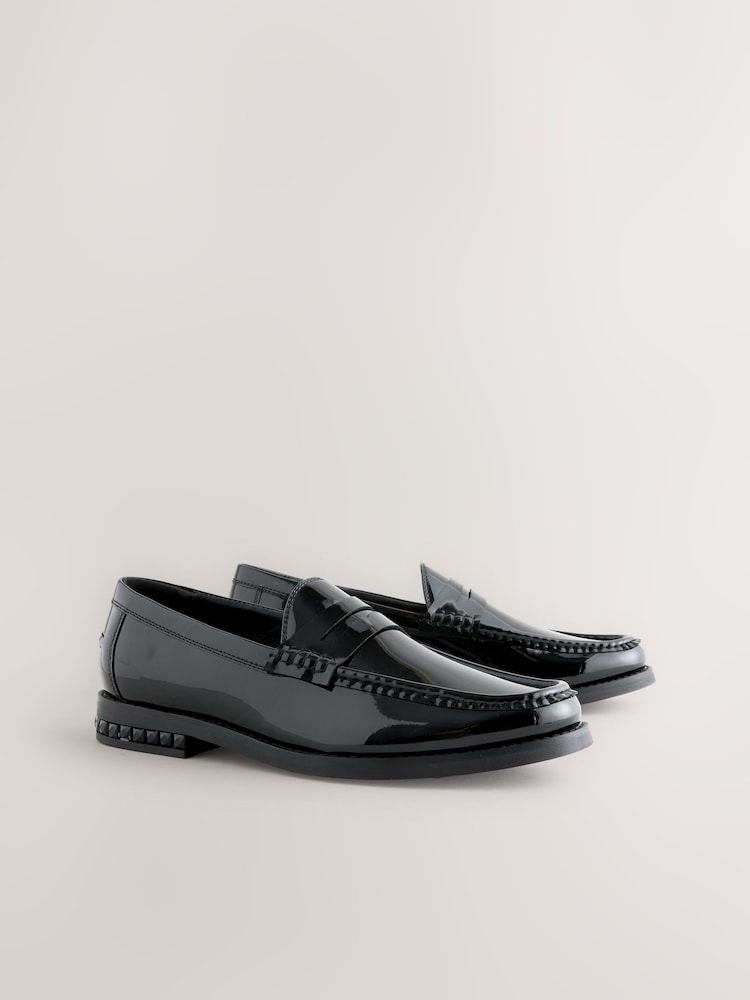 Black Jewel Trim Patent Penny Loafers - Image 1 of 5 Black Jewel Trim Patent Penny Loafers - Image 1 of 5