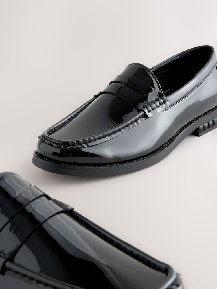 Black Jewel Trim Patent Penny Loafers - Image 2 of 5 Black Jewel Trim Patent Penny Loafers - Image 2 of 5