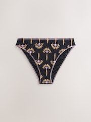 Never Fully Dressed Black Palm Whipstitch High Leg Bikini Breif - Image 6 of 8