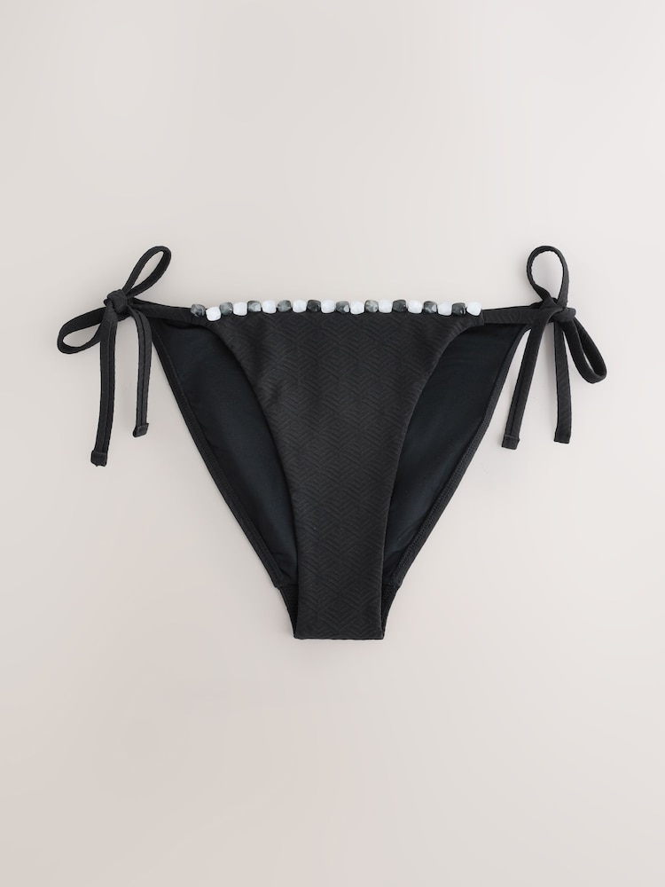 Never Fully Dressed Beaded Tie Side Bikini Bottoms - תמונה 1 מתוך 3