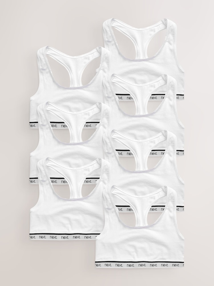 White 7 Pack Ultimate Comfort Crop Tops - Image 1 of 2
