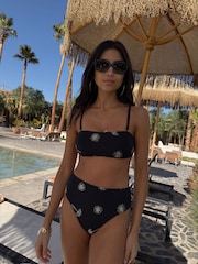 Never Fully Dressed Black Lurex Bandeau Bikini Top - Image 1 of 4