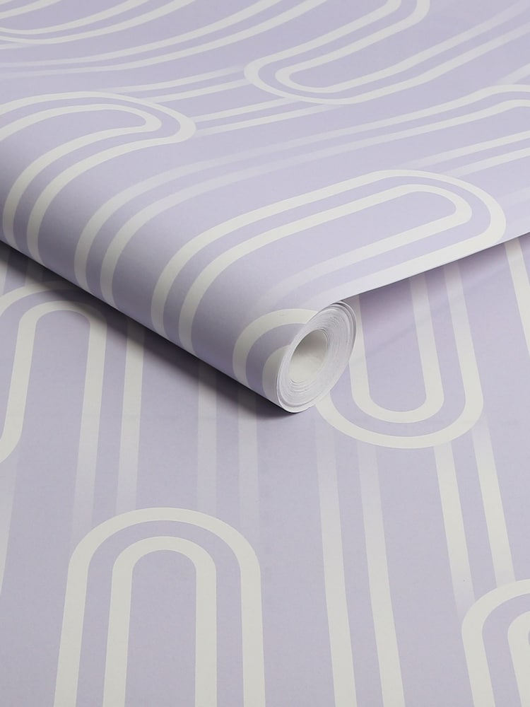 Graham & Brown Lavender Envy Ups n Downs Pistachio 10M Wallpaper - Image 3 of 3