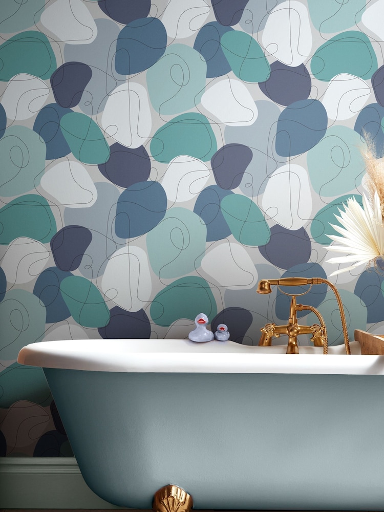 Graham & Brown The Blues Envy Mood 10M Wallpaper - Image 1 of 3