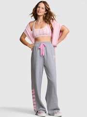 Victoria's Secret Pink Medium Heather Grey Wide Leg Fleece Jogger - Image 1 of 3