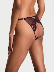 Victoria's Secret Winter Wine Red Bikini Lace Embroidery Open Back Knickers - Image 2 of 5