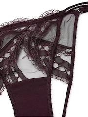 Victoria's Secret Winter Wine Red Bikini Lace Embroidery Open Back Knickers - Image 5 of 5