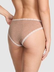Victoria's Secret PINK Praline Nude Cheeky Cotton Heather Lace Trim Knickers - Image 2 of 2
