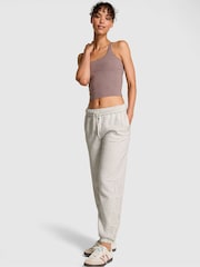Victoria's Secret PINK Snow Heather Grey Fleece Joggers - Image 1 of 4