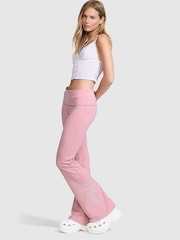 Victoria's Secret PINK Cameo Pink Bling Foldover Flares Leggings - Image 1 of 4