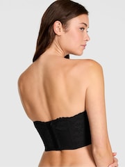 Victoria's Secret Black Lace Deep V Cropped Corset Top - Image 2 of 2